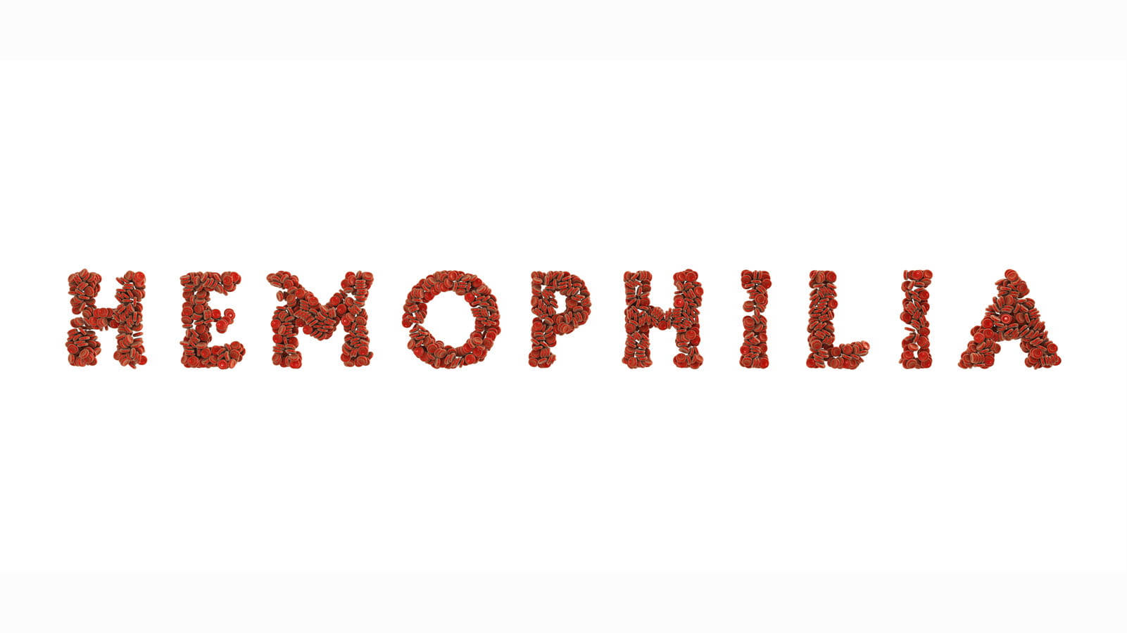 HEMOPHILIA spelled in red blood cells